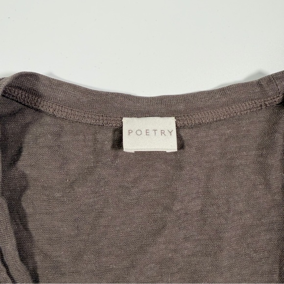 Poetry Women's Taupe Short Sleeve‎ Tee Size 4 - Picture 2 of 8